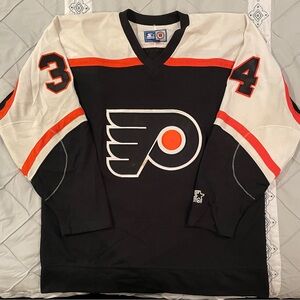 Vintage Starter Philadelphia Flyers John Vanbiesbrouck #34 NHL Jersey, Sz L